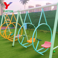 Manèges de parc d'attractions non motorisés, aire de jeux pour enfants, balançoire en acier, balançoire en métal sans énergie