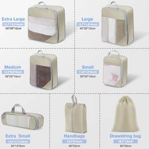 7 pièces de cubes de compression ultra-minces pour le voyage, cubes de compression pour bagages, sacs organisateurs de valises en maille - Product Image 6