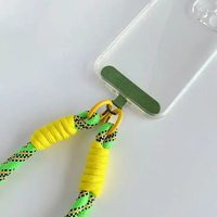 Chaîne de téléphone portable en nylon tressé de haute qualité, bracelet anti-perte, porte-clés avec plaque universelle pour tous les téléphones portables