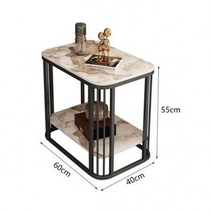 Mesa de Centro Moderna de Losa de Roca para Sala de Estar, Mesa de Centro Pequeña Cuadrada para el Hogar, Combinación de Mesas de Centro - Product Image 3