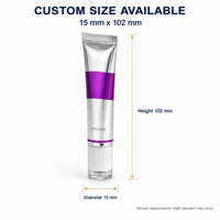 Tube souple PE 25 ml vide pour brillant à lèvres avec bouchon à vis, mini-boîte numérique UV, emballage offset pour export, tampon personnalisé