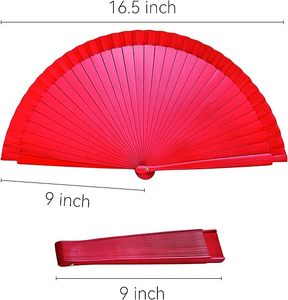 Éventail pliant en bois espagnol de couleur unie, grand éventail à main pour la danse, la performance, les mariages et la décoration intérieure - Product Image 3