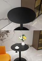 Table mobile pneumatique ronde ADA pour bureau, réglable en hauteur, table à café mobile, table pour ordinateur portable réglable, table de bar avec quatre roues