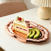 Plateau à dessert double de style nordique, luxe léger, multi-usages, pour gâteaux, pâtisseries, service de thé de l'après-midi, fruits, en acier inoxydable, pour hôtel