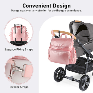 Manufacturer Custom Fashion Luxury Waterproof Nylon Padded Puffer Quilted <strong>Baby</strong> Diaper Bag Backpack Mommy Daypack <strong>Rucksack</strong> - Product Image 2