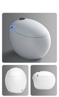 Sanitaire intelligent WC WC en forme d'oeuf Placard à eau Salle de bain Céramique Siège automatique monté au sol Cuvette de toilette électrique intelligente
