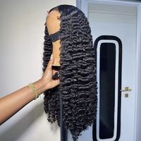Pelucas de Cabello Humano Virgen Brasileño Rizado Birmano al por Mayor con Encaje Frontal para Mujeres Negras, Peluca Frontal Completa HD Barata