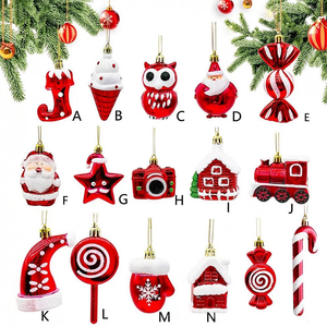 Resin Christmas sculpture decorations, including Christmas <b>trees</b>, snowmen, Santa Claus, candies, boots and accessories - Product Image 4