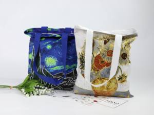 Bolsas de Lona Reutilizables con Logotipo de Gahumi Van Gogh, Impresión de Logotipo, Bolsa de Mano de Lona 100% Algodón - Product Image 4