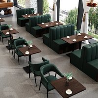 Meubles de restaurant commerciaux en vente chaude, table et chaises de café-restaurant à vente en gros, canapé en cuir PU personnalisé, ensemble de meubles de restaurant