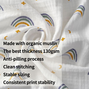 Sábanas Ajustables de Algodón Orgánico para Bebé, Suaves, Antibolitas, para Recién Nacidos, Sábanas de Cuna de Muselina - Product Image 4