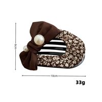 Barrette à cheveux en tissu doux avec nœud perlé, style vintage, motif ours mignon, pince bec de canard pour femme