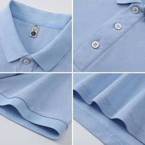 Uniformes de polo con logotipo personalizado, ropa de trabajo de verano ajustada de manga corta, uniforme de camarero de <span class=keywords><strong>restaurante</strong></span> europeo de alta calidad, camiseta - Product Image 3