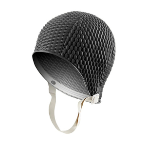 Bonnet de bain bulle avec sangle de menton réglable, style rétro pour <span class=keywords><strong>piscine</strong></span> et plage, en <span class=keywords><strong>caoutchouc</strong></span> durable, écologique - Product Image 1