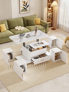 <span class=keywords><strong>Table</strong></span> <span class=keywords><strong>basse</strong></span>/salle à manger multifonctionnelle avec plateau relevable <span class=keywords><strong>en</strong></span> verre et structure <span class=keywords><strong>en</strong></span> bois massif pour petits salons - Meuble compact pour salon - Product Image 2