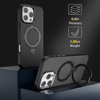 Étui de téléphone pour iPhone 16 Pro Max, en fibre de carbone, avec support magnétique, étui de téléphone pour iPhone 13/14/15, coque de protection anti-chute