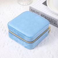 Boîte à bijoux de luxe en velours de haute qualité, portable, carrée, avec fermeture à boucle, étui de rangement pour bijoux, emballage sécurisé, tendance