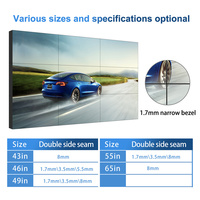 Pantalla Publicitaria de 55 Pulgadas 4k 3x1 2x2, Monitor de Video Wall LCD Digital Grande con Bisel Estrecho de 3.5mm