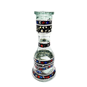 Cachimba de Lujo Egipcia de Acero Inoxidable y Latón Dorado con Torre de Nácar Negro - Product Image 4