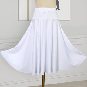 Jupe de <span class=keywords><strong>danse</strong></span> <span class=keywords><strong>flamenco</strong></span> populaire, couleur unie, longue, style swing, robe de soirée pas chère, pour spectacle de <span class=keywords><strong>danse</strong></span> orientale et gitane, en polyester/rayonne, sérigraphie - Product Image 4