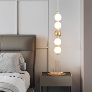Nouvelles suspensions LED en <span class=keywords><strong>verre</strong></span>, style nordique de luxe, en fer et <span class=keywords><strong>verre</strong></span>, hauteur réglable, pour salle à manger, bar, cuisine - Product Image 2