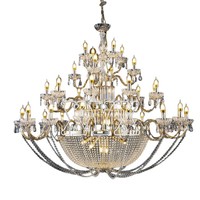 Nouveau lustre en fer forgé de style européen, électroplaqué, avec cristaux, pour salles de mariage, décoration de plafond, accessoires de mariage