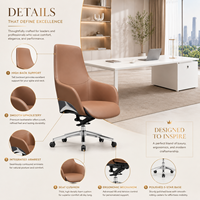 Chaise pivotante de bureau moderne et luxueuse en cuir de Chine Chaises de direction ergonomiques avec roues pour le directeur de la conférence des visiteurs