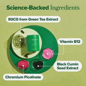 Compléments alimentaires à base de thé vert, d'extrait de thé vert, de vitamine B12 et d'antioxydants pour femmes, en capsules, pour la perte de poids, le soutien du métabolisme, l'éclaircissement de la peau et la beauté - Product Image 5