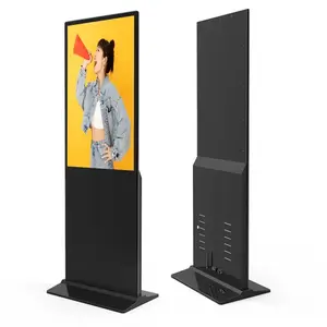 Pantalla LCD de visualización publicitaria lista para enviar, señalización de pie y pantallas digitales, quiosco de pared para interiores y exteriores