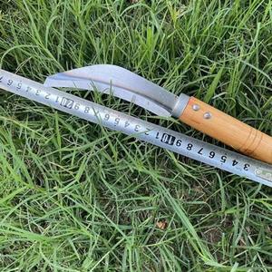 มีดโค้งด้ามไม้สำหรับใช้ในบ้าน ทำจากเหล็กกล้าคาร์บอน ใช้หั่นสับปะรด ผลไม้ และผัก 1 ชิ้น ล้างด้วยมือเท่านั้น - Product Image 4