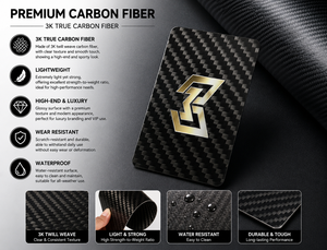 Custom Logo Printed 100% 3K Carbon Fiber Business <b>Card</b> Durable Lightweight Luxury <b>Access</b> <b>Control</b> <b>Card</b> HF Chip RFID NFC Carbon Fi - Product Image 5
