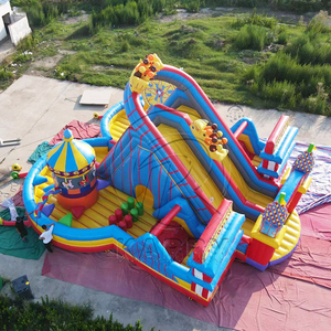 Castillo Inflable con Tobogán Acuático y Pista de Obstáculos, Temática de Circo, para Niños y Adultos - Product Image 4