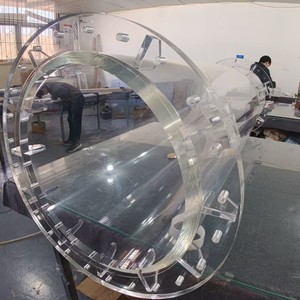 Dispositif expérimental personnalisé en acrylique avec tube rond à bride, tube transparent en verre organique - Product Image 1