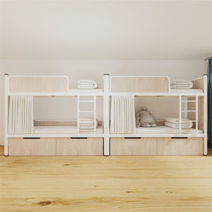 Высококачественная цельнометаллическая современная двухъярусная кровать для взрослых и студентов, прочная, для общежитий, отелей, школ, спален, квартир, экологичная. - Product Image 5