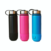 Botol minum Bluetooth nirkabel, pengeras suara dinding ganda terisolasi vakum Stainless Steel