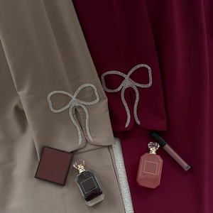 Loriya Abaya 2026 <span class=keywords><strong>abbigliamento</strong></span> islamico chiuso Abaya donna abito musulmano con fiocco in argento artigianale maniche Modulare abiti da donna - Product Image 3