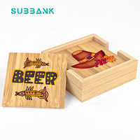 Ensemble de 5 sous-verres en bambou vierges pour sublimation, sous-verres en bois pour tasses à thé, sous-verres en bambou avec support