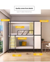 Lit superposé en métal commercial à deux niveaux pour hôtel, dortoir étudiant et usage en gîte