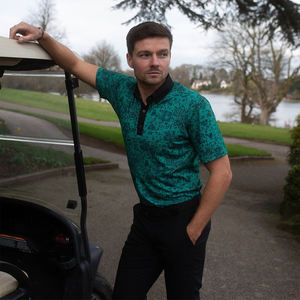 Polos de golf Master à manches courtes et évacuation de l'humidité pour hommes, coupe ajustée, tissu en jersey imprimé avec logo personnalisé - Product Image 4