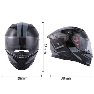 <span class=keywords><strong>Casco</strong></span> Integral de Motocicleta con Certificación DOT, Carcasa Ligera de ABS, Unisex, Doble Visera, Impermeable, Protección Facial Completa - Product Image 2