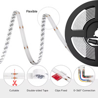 Bande LED COB RGBCCT BTF-LIGHTING 24V 720 LED/m Type Dam FCOB 12mm 6 Broches Dimmable Blanc Tunable pour Éclairage d'Armoire