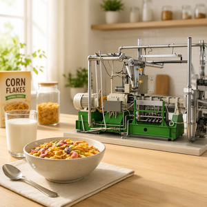 Machine extrudeuse à double vis en acier inoxydable de qualité alimentaire pour les anneaux de céréales pour le petit-déjeuner / Extusora De Cereales - Product Image 3