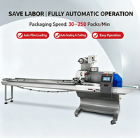 Machine d'emballage horizontale automatique PS en acier inoxydable pour snacks, biscuits, pain et emballage sous film en sachet