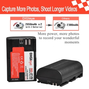 Batterie 2650mAh LP E6N LPE6 LP-E6 LP E6 LP-E6N pour <span class=keywords><strong>Canon</strong></span> EOS 5DS 5D <span class=keywords><strong>Mark</strong></span> <span class=keywords><strong>II</strong></span> <span class=keywords><strong>Mark</strong></span> III <span class=keywords><strong>6D</strong></span> 7D 60D 60Da 70D 80D DSLR EOS 5DSR - Product Image 2