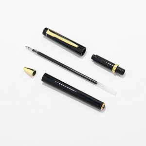 Customizable Logo Metal Ballpoint <b>Pen</b> Black Blue With <b>Gold</b> Trim For Office Promotion - Product Image 3