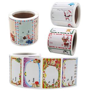 Rollo de Pegatinas Navideñas con Bendiciones Escritas a Mano para Decoración de Regalos, Etiquetas Autoadhesivas - Product Image 1