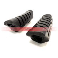 Pegangan Karet Pijakan Kaki Pengendara Depan Anti Selip dengan Penutup Peg Tahan Aus Penyerap Getaran untuk Pijakan Kaki Sepeda Motor (Hitam)