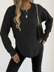 Pull-over col rond pour femme en gros, tricot personnalisé, couche de base hiver, prix direct usine - Product Image 5