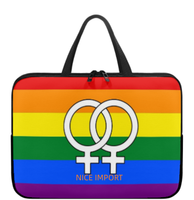 Sac pour ordinateur portable (motif arc-en-ciel) pour femmes, étui fin pour ordinateur portable avec fermeture éclair, sac portable pour tablette, grande capacité
