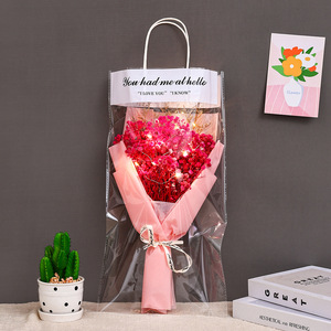 Nuevo Ramo de Flores Artificiales Coloridas Personalizadas, Hechas a Mano, con Luces de Cadena, Ramo Tejido - Product Image 6